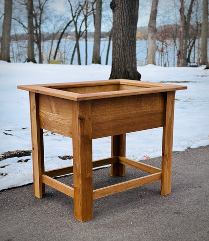 White Oak Raised Planters